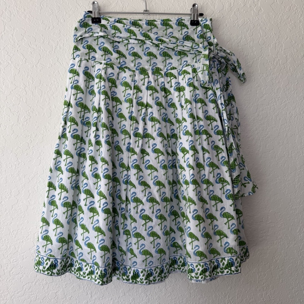 Mary Marshmallow Midi Wrap Skirt Swim Cover Beach Travel Resort Preppy Flamingo